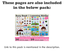Load image into Gallery viewer, Animals Shadow/ silhouette Matching Activity, Toddler Busy Book, Learning Binder, Quiet Book