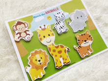 Load image into Gallery viewer, Animals Shadow/ silhouette Matching Activity, Toddler Busy Book, Learning Binder, Quiet Book