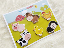 Load image into Gallery viewer, Animals Shadow/ silhouette Matching Activity, Toddler Busy Book, Learning Binder, Quiet Book