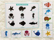 Load image into Gallery viewer, Animals Shadow/ Silhouette Matching Activity, Toddler Busy Book, Learning Binder, Quiet Book