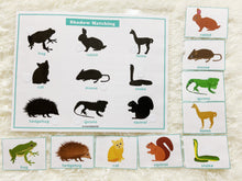 Load image into Gallery viewer, Animals Shadow/ Silhouette Matching Activity, Toddler Busy Book, Learning Binder, Quiet Book