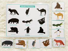 Load image into Gallery viewer, Animals Shadow/ Silhouette Matching Activity, Toddler Busy Book, Learning Binder, Quiet Book
