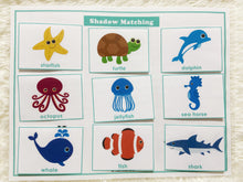 Load image into Gallery viewer, Animals Shadow/ Silhouette Matching Activity, Toddler Busy Book, Learning Binder, Quiet Book