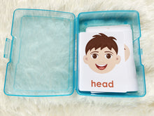 Load image into Gallery viewer, Body Parts Flashcards, Montessori 3-part cards