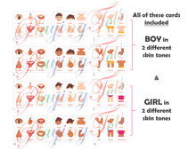 Load image into Gallery viewer, Body Parts Flashcards, Montessori 3-part cards