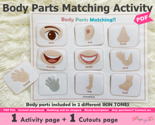 Load image into Gallery viewer, Body Parts Matching Activity