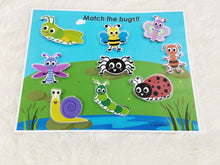 Load image into Gallery viewer, Bugs Matching Activities, Shadow or Silhouette Matching Activity, Toddler Busy Book, Learning Binder, Quiet Book