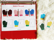 Load image into Gallery viewer, Christmas Toddler Busy Book, Winter Learning Binder, Holiday Quiet Time Activities, Christmas themed Printables