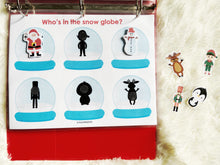 Load image into Gallery viewer, Christmas Toddler Busy Book, Winter Learning Binder, Holiday Quiet Time Activities, Christmas themed Printables