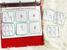 Load image into Gallery viewer, Christmas Toddler Busy Book, Winter Learning Binder, Holiday Quiet Time Activities, Christmas themed Printables