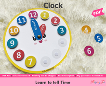 Load image into Gallery viewer, Learn to tell Time, Clock
