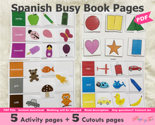 Load image into Gallery viewer, Colors Sorting and Shapes Puzzle Activity in Spanish
