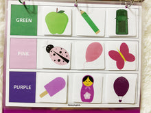 Load image into Gallery viewer, Colors Sorting and Shapes Puzzle Activity