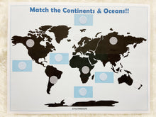 Load image into Gallery viewer, Continents and Oceans Matching Activity