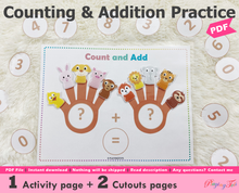 Load image into Gallery viewer, Counting and Addition Practice Activity