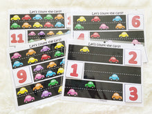 Load image into Gallery viewer, Counting Practice, Car Counting Activity, Number Matching, Preschool Math, Learn to count