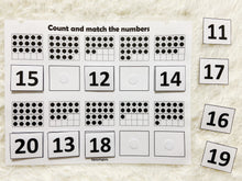 Load image into Gallery viewer, Ten Frames Number Matching Activity, Numbers 11 to 20