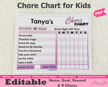 Load image into Gallery viewer, Editable Kids Chore Chart