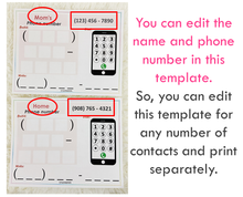 Load image into Gallery viewer, Editable Phone Number Practice Activity, Learn Emergency Contact Numbers Activity