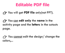 Load image into Gallery viewer, Editable 10 Letter Name Spelling Practice Activity, Name Building and Writing