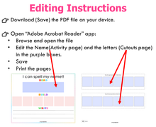 Load image into Gallery viewer, Editable 6 Letter Name Spelling Practice Activity Printable, Name Building and Writing