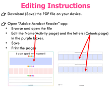 Load image into Gallery viewer, Editable 9 Letter Name Spelling Practice Activity, Name Building and Writing