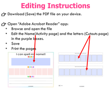 Load image into Gallery viewer, Editable 8 Letter Name Spelling Practice Activity, Name Building and Writing