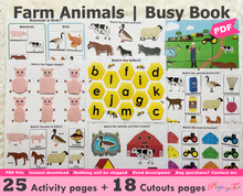 Load image into Gallery viewer, Farm Animals Busy Book