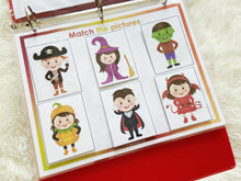 Load image into Gallery viewer, Halloween Busy Book, Fall or Autumn Quiet Book, Learning Binder