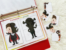 Load image into Gallery viewer, Halloween Busy Book, Fall or Autumn Quiet Book, Learning Binder