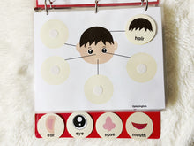 Load image into Gallery viewer, Body Parts Busy Book, Toddler Busy Book, Learning Binder, Quiet Book