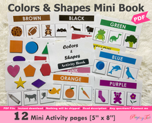 Load image into Gallery viewer, Colors and Shapes Mini Activity Book