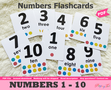 Load image into Gallery viewer, Numbers Flashcards