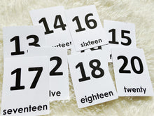 Load image into Gallery viewer, Number Flashcards 11 - 20, Montessori 3-part cards