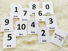 Load image into Gallery viewer, Number Flashcards, Montessori 3-part cards