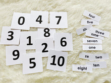 Load image into Gallery viewer, Number Flashcards, Montessori 3-part cards