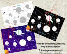 Load image into Gallery viewer, Planets/ Solar System Matching Activity