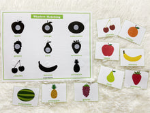 Load image into Gallery viewer, Shadow Matching, Fruits and Vegetables