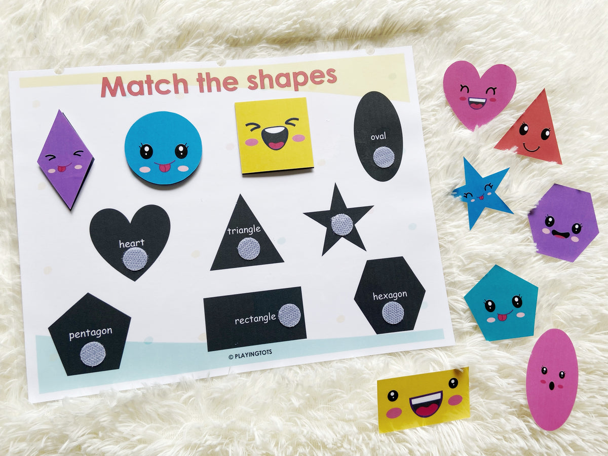 Shapes Matching game, Shape Matching Activity for Toddlers, Learning Shapes  Toddler Busy Book pintable Homeschool toddler printable activity