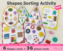 Load image into Gallery viewer, Shapes Pictures Sorting Activity, Sort by Shape, Shapes Matching game