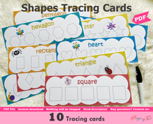 Load image into Gallery viewer, Shapes Tracing Activity Cards