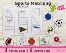 Load image into Gallery viewer, Sports Matching Activity