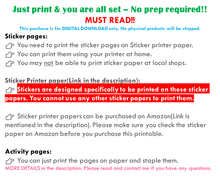 Load image into Gallery viewer, Sticker Busy Book, Learning Sticker Activity Book for Toddlers, Toddler Travel Activity Book