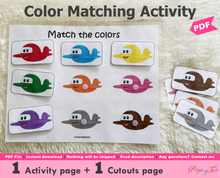 Load image into Gallery viewer, Colors Matching Activity, Busy Book, Learning Binder, Quiet Book