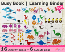 Load image into Gallery viewer, Dinosaur Busy Book