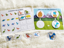 Load image into Gallery viewer, Dinosaur Toddler Busy Book, Learning Binder, Quiet Book