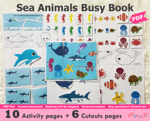 Load image into Gallery viewer, Sea Animals Busy Book