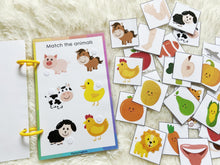 Load image into Gallery viewer, Toddler Mini Busy Book, Travel Size Activity Book, Pictures Matching