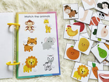 Load image into Gallery viewer, Toddler Mini Busy Book, Travel Size Activity Book, Pictures Matching