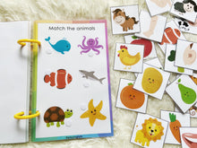 Load image into Gallery viewer, Toddler Mini Busy Book, Travel Size Activity Book, Pictures Matching